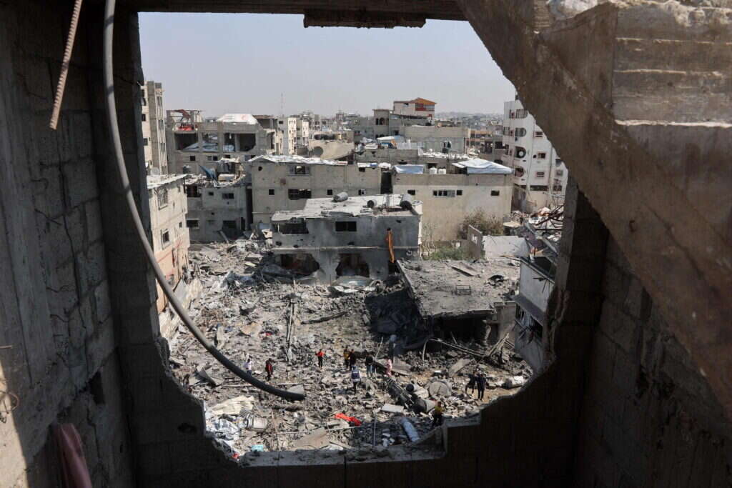 שכונת שג'אעייה, השבוע, עם החזרה ללחימה בעזה. | AFP שכונת שג'אעייה, השבוע, עם החזרה ללחימה בעזה. | AFP