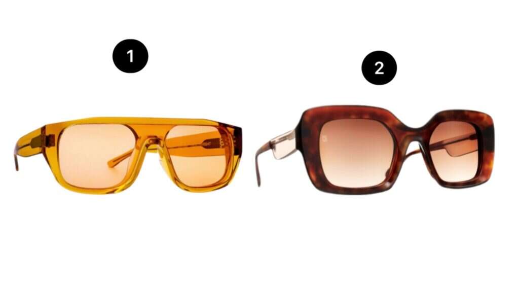 משקפי THIERRY LASRY. 3,100 שקל. | באדיבות המותג 2) משקפיCAROLINE ABRAM . 2,500 שקל.