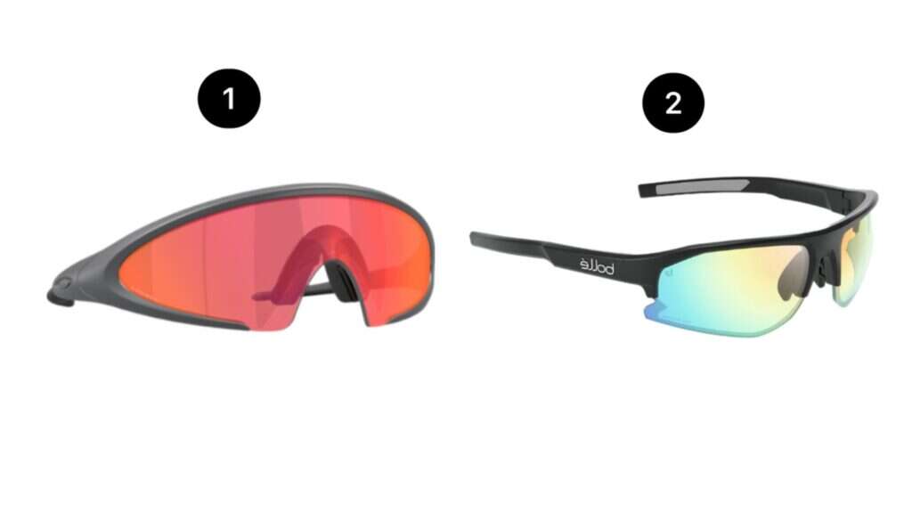 1) משקפיים של אוקלי. 1,239 שקל. | יחצ חול 2) משקפיים של BOLLE . 1,250 שקל.