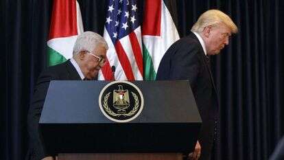 אבו מאזן ודונלד טראמפ. | איוון ווסי / AP אבו מאזן ודונלד טראמפ. | איוון ווסי / AP