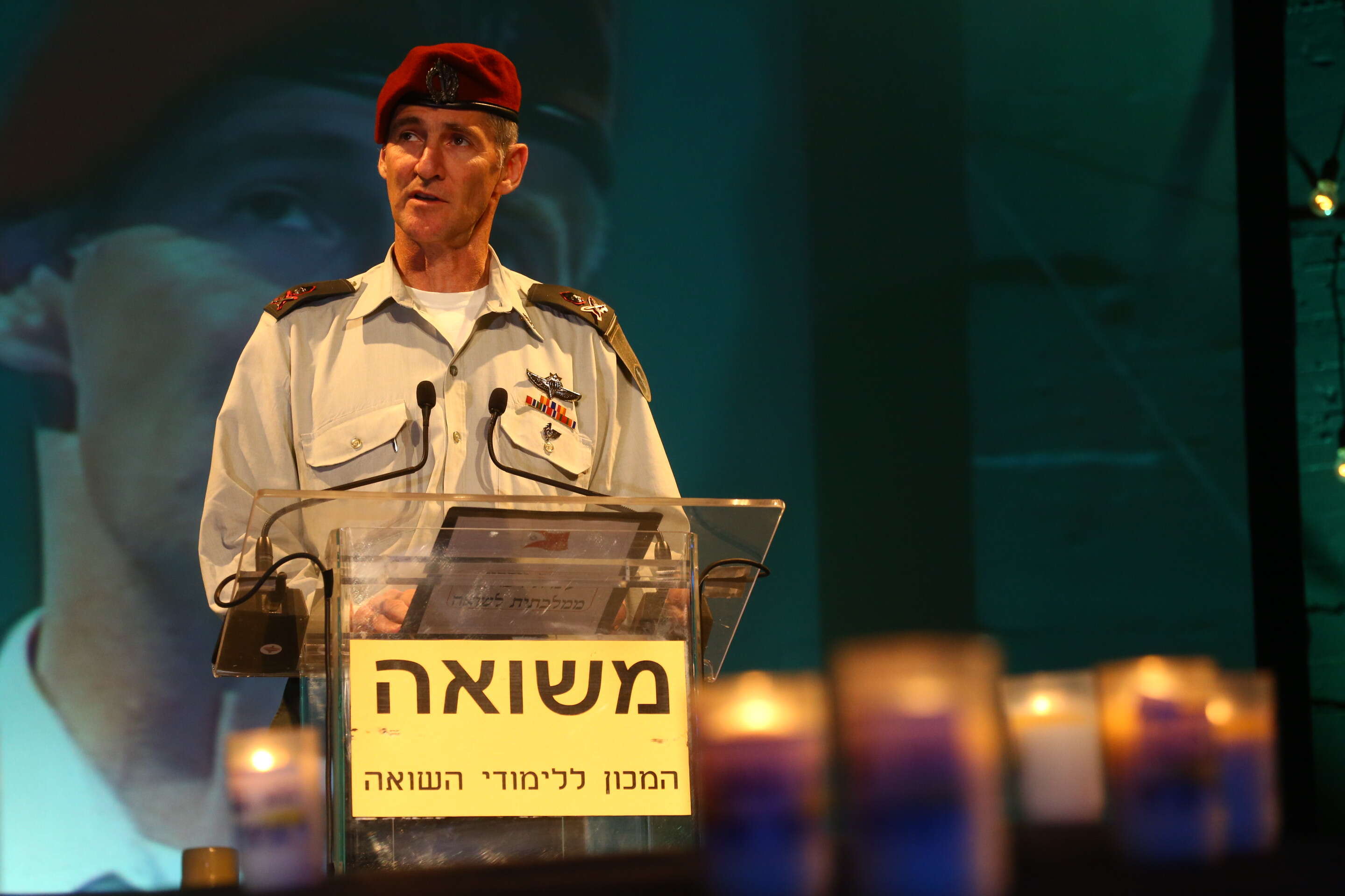 סגן הרמטכ"ל אלוף יאיר גולן בעצרת ערב יום השואה. | אסף שילה/ישראל סאן