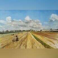 קציר בעמק, שמם על בד, 2017. ציור: יוסי לובלסקי