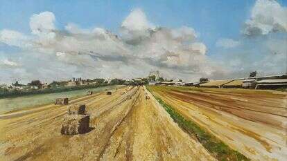 קציר בעמק, שמם על בד, 2017. ציור: יוסי לובלסקי