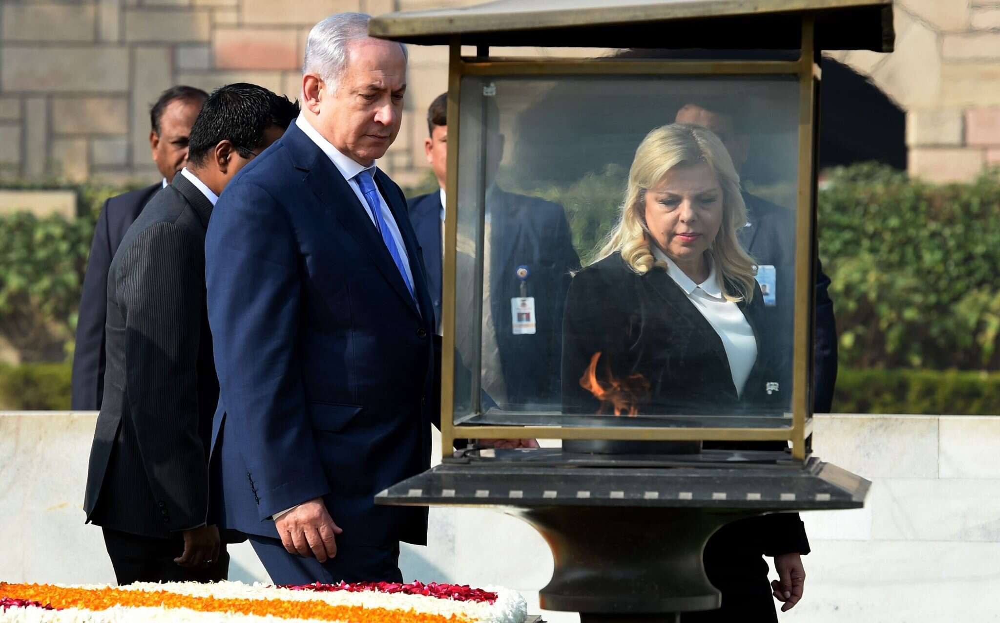 בנימין ושרה נתניהו בהודו. | AFP