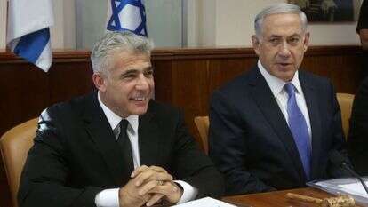 בנימין נתניהו ויאיר לפיד. | מרק ישראל סלם