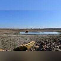 מאגר מים ברמת הגולן, בחורף יבש במיוחד. | גיל אליהו/ג'יני