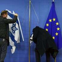 אולם האיחוד האירופי בבריסל בעת ביקור נתניהו. | AFP