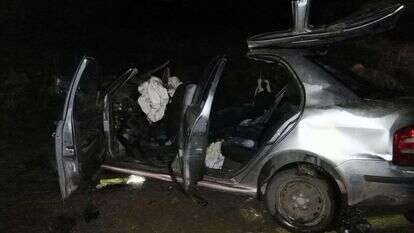 רכבה של משפחת ליפניק בזירת התאונה ליד שבי שומרון. | הצלה ללא גבולות יו"ש