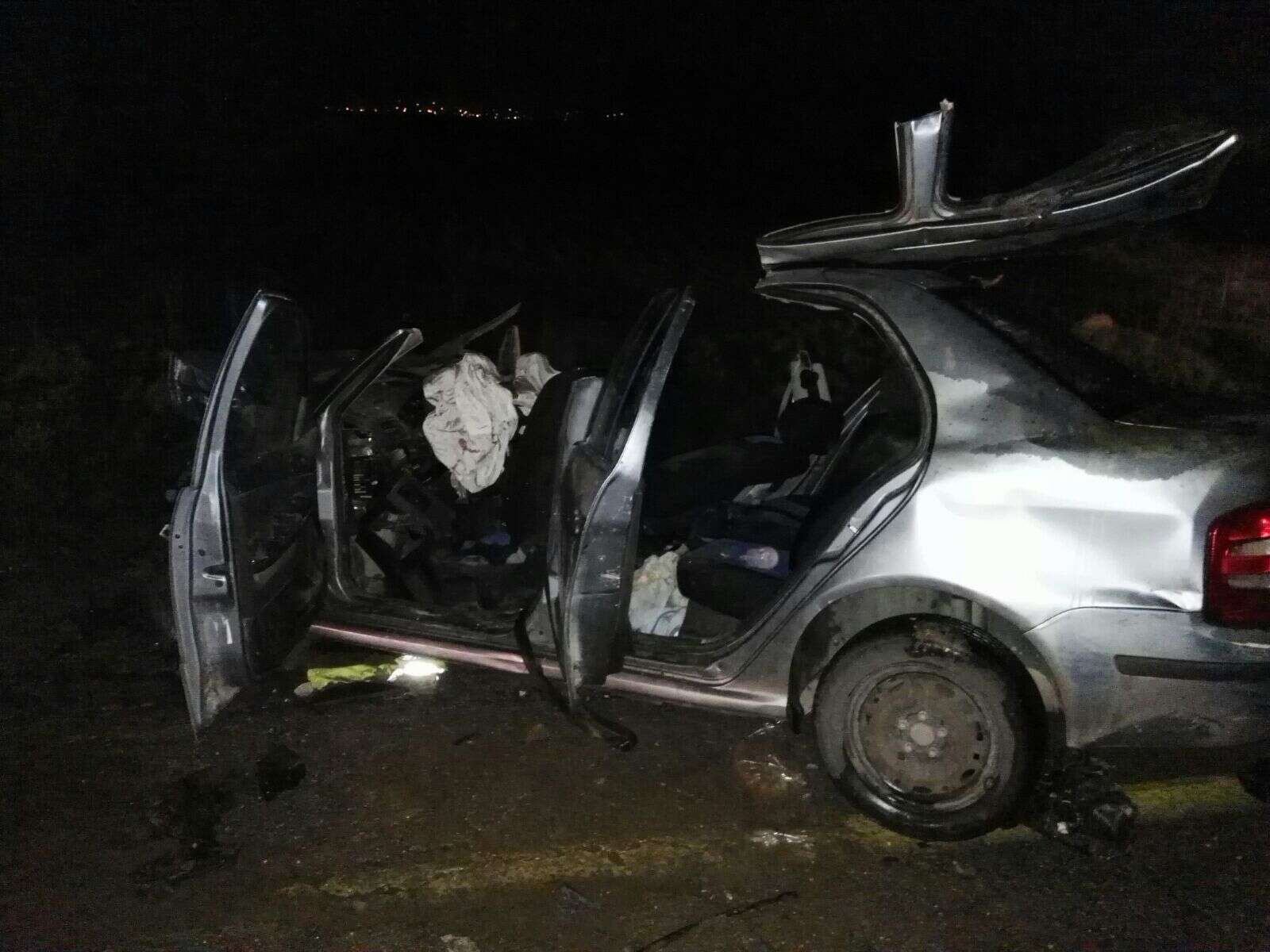 רכבה של משפחת ליפניק בזירת התאונה ליד שבי שומרון. | הצלה ללא גבולות יו"ש