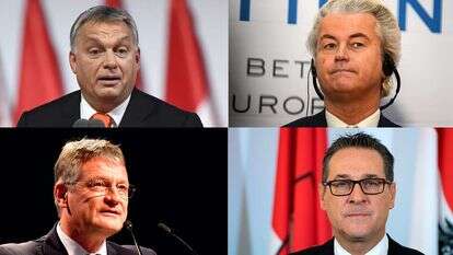 חרט וילדרס, ויקטור אורבן, קרל היינץ שטראכה ויורג מיוטה. | AFP