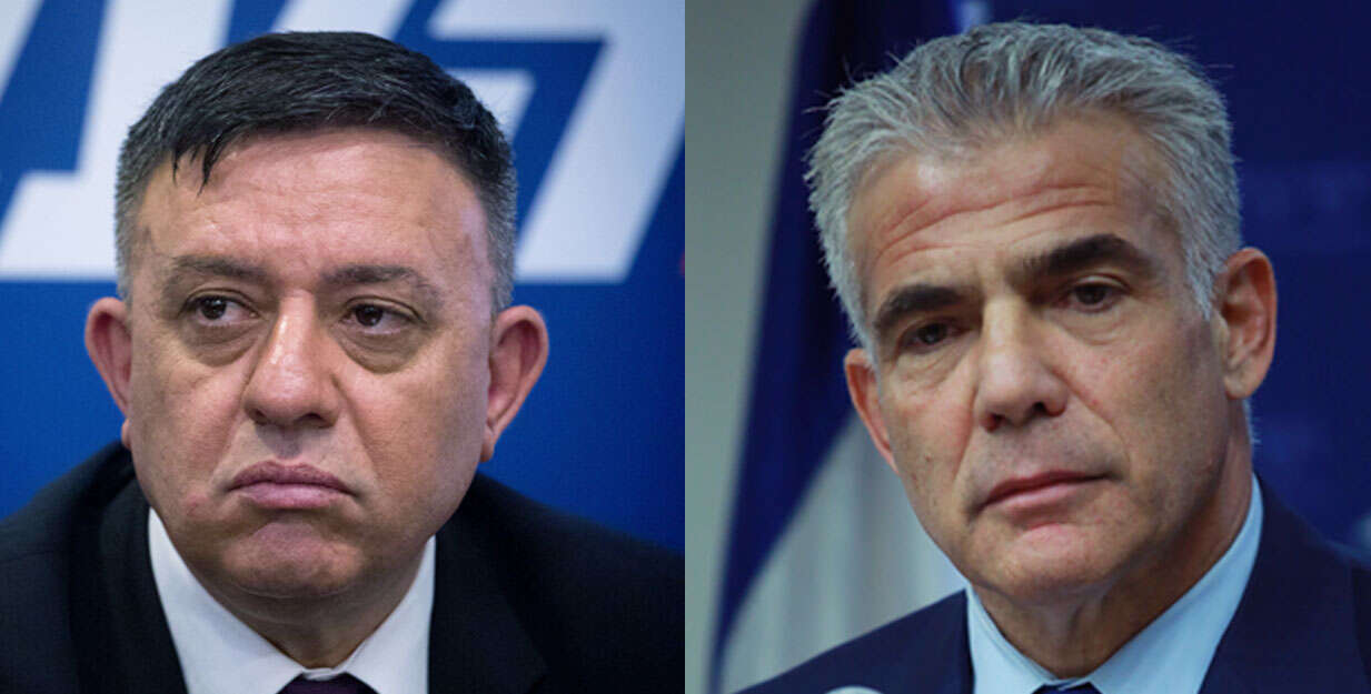 יאיר לפיד ואבי גבאי. | מרים צחי ומרים אלסטר, פלאש 90