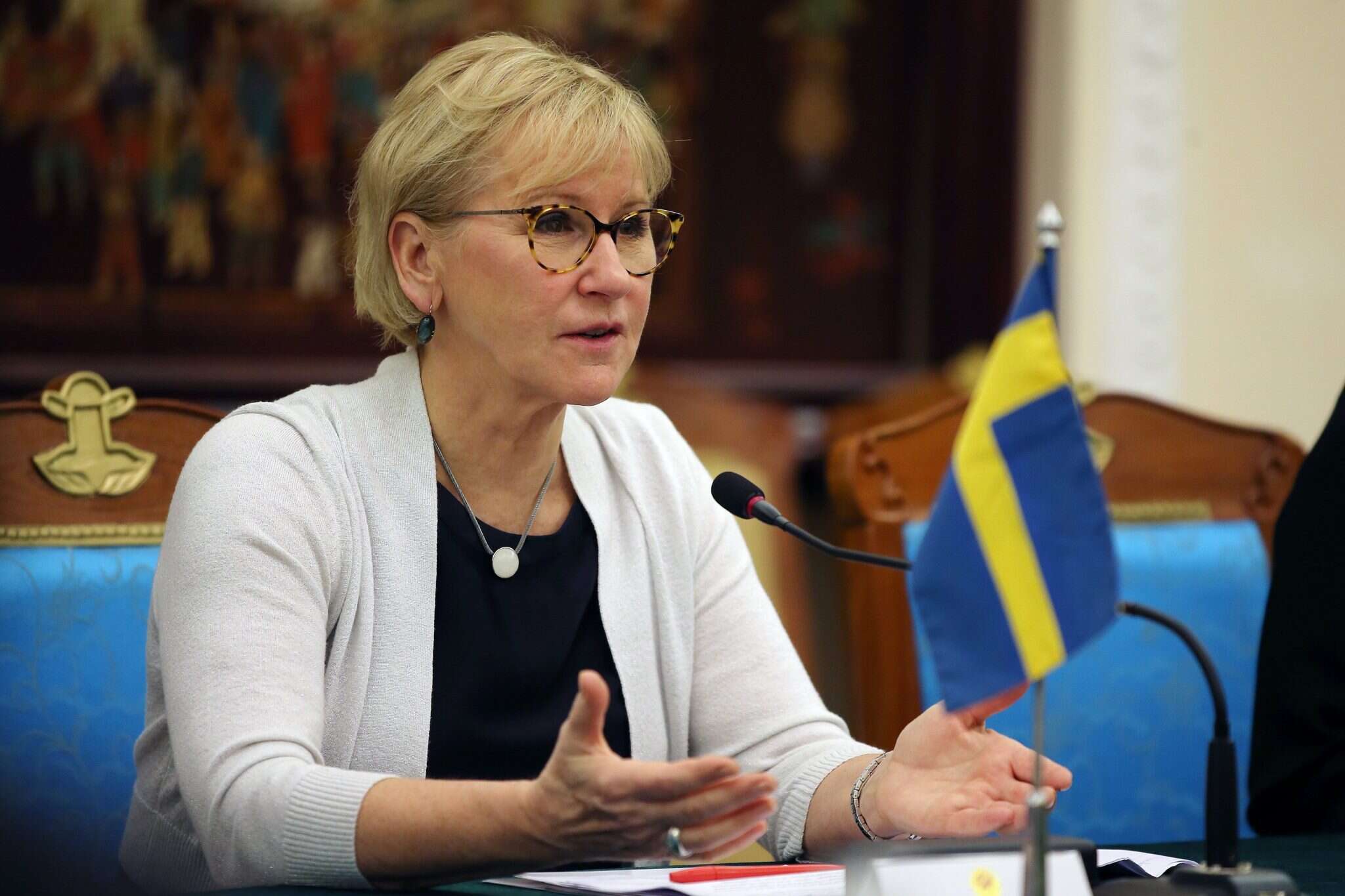 שרת החוץ השוודית מרגוט וולסטרום. | EPA
