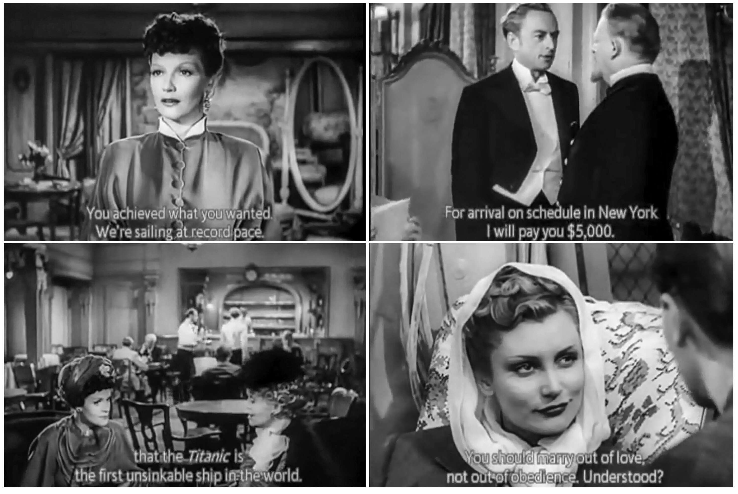 סצנות מתוך "טיטניק", 1943