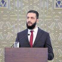 "הסונים האלה אכזרים. היעד הבא שלהם הוא ירושלים". שליט סוריה אחמד א־שרע | AFP "הסונים האלה אכזרים. היעד הבא שלהם הוא ירושלים". שליט סוריה אחמד א־שרע | AFP