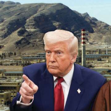 טראמפ וחמינאי. ברקע - תחנת הכוח האיראנית באיספהן | EPA, AFP