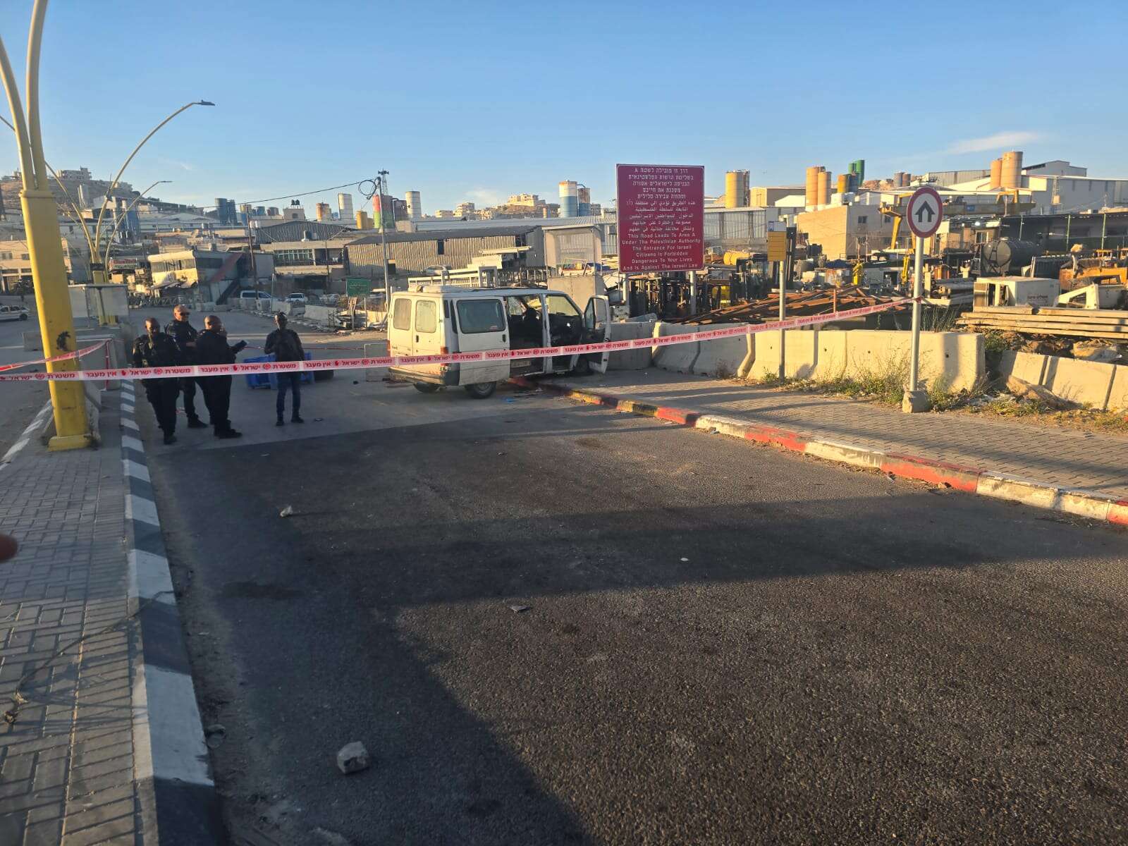 זירת הפיגוע במחסום הכבשים. | דוברות הר חברון