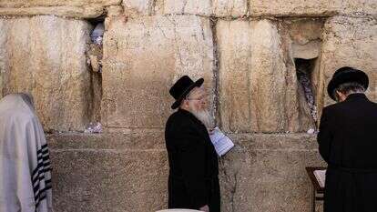 מתפללים חרדיים בכותל | AFP