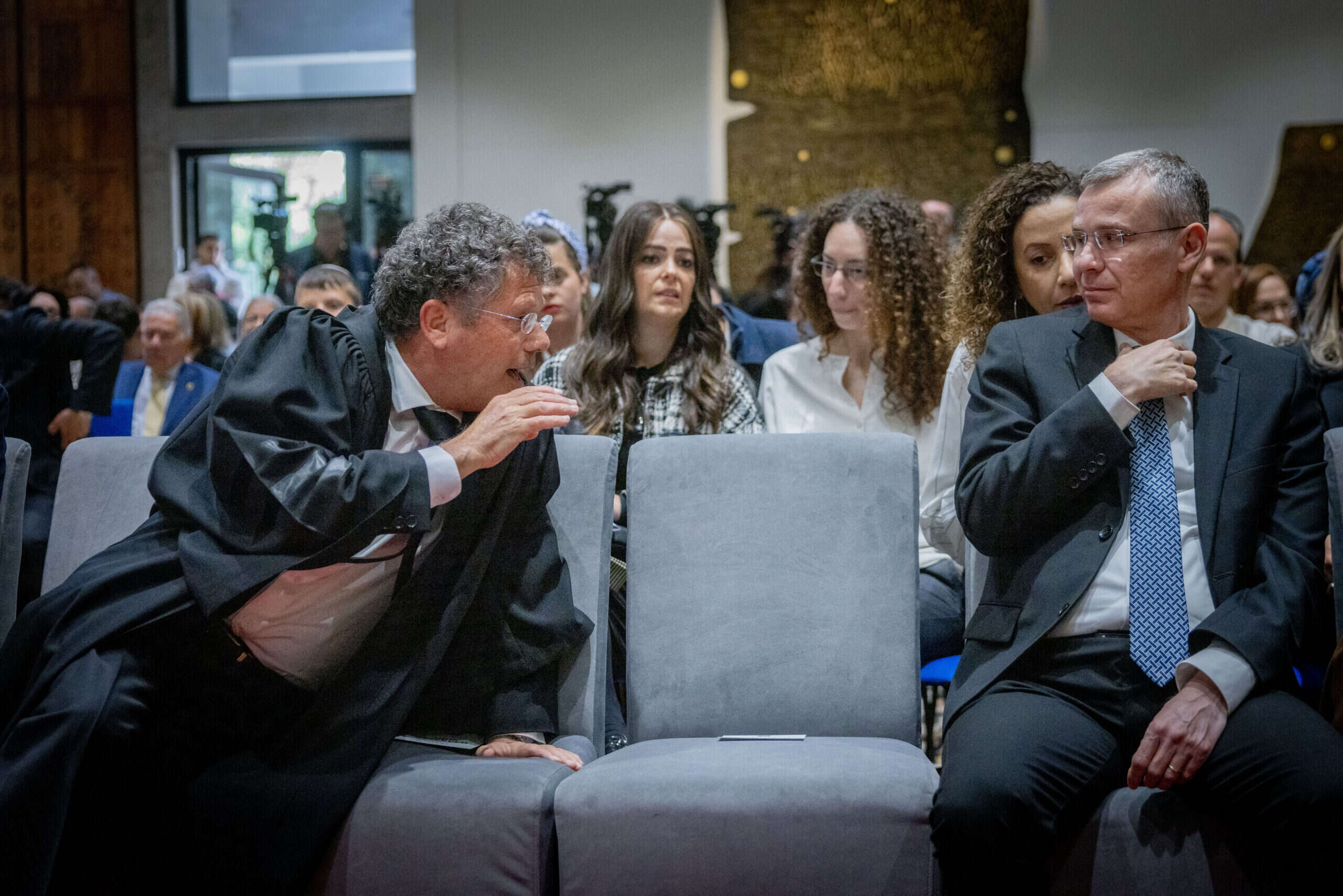 שר המשפטים יריב לוין והשופט יצחק עמית | חיים גולדברג, פלאש 90