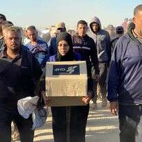חלוקת הסיוע ההומניטרי בעזה | AFP