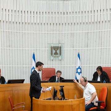 שופטי בג"ץ, יצחק עמית, אלכס שטיין וגילה כנפי שטייניץ בדיון על מינוי ראש השב"כ | יונתן זינדל - פלאש 90