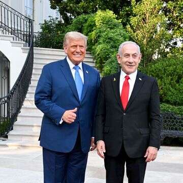 ראש הממשלה בנימין נתניהו ורעייתו שרה עם נשיא ארה"ב דונלד טראמפ בבית הלבן | אבי אוחיון - לע"מ