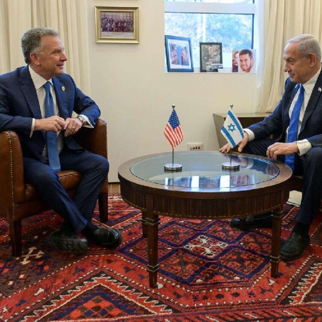 נתניהו עם עם שליחו המיוחד של טראמפ למזרח-התיכון, סטיב ויטקוף | מעיין טואף, לע"מ