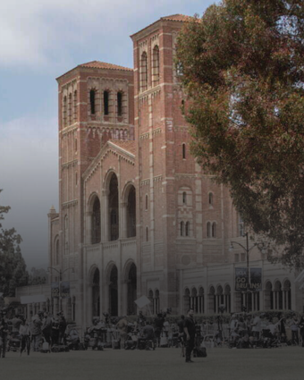 אוניברסיטת קליפורניה UCLA בזמן ההפגנות נגד ישראל. | EPA/JILL CONNELLY