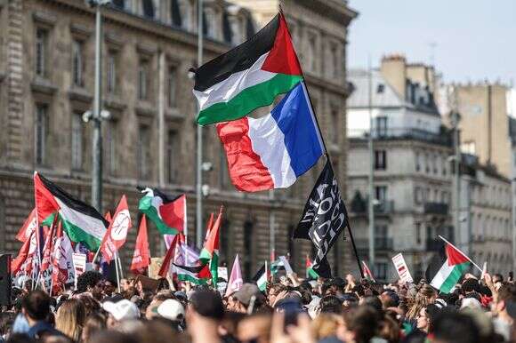 הפגנה פרו פלסטינית בצרפת | EPA/MOHAMMED BADRA