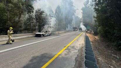 רכב שעלה באש והצית שריפה ביער אשתאול | קק"ל רכב שעלה באש והצית שריפה ביער אשתאול | קק"ל