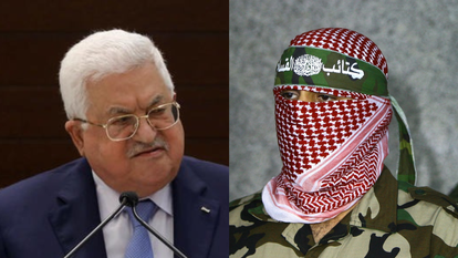 אבו עוביידה ואבו מאזן | AFP ופלאש 90