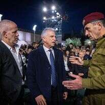 הרמטכ"ל הרצי הלוי, ראש השב"כ רונן בר וראש המוסד דדי ברנע, בטקס יום השואה האחרון. | חיים גולדברג, פלאש 90