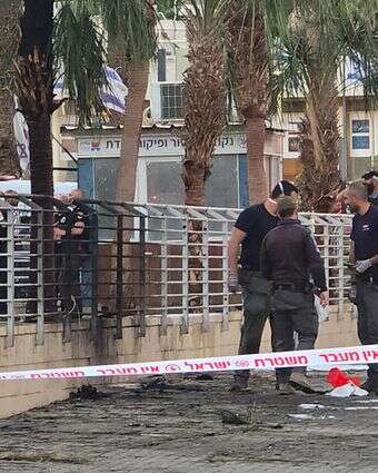 זירת נפילת הכטב"ם באילת | פלאש 90