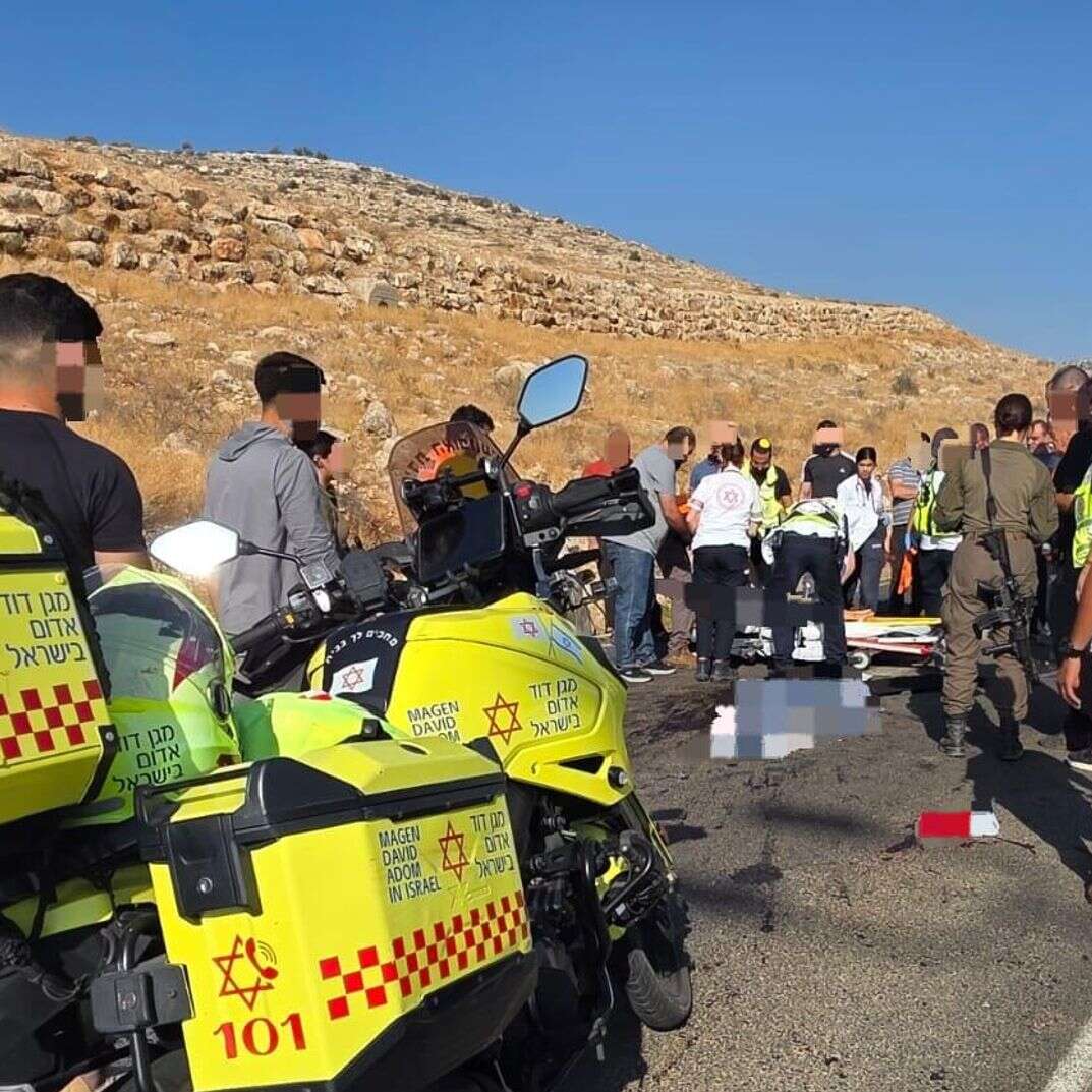 זירת הפיגוע בצומת ג'ית | תיעוד מבצעי מד"א