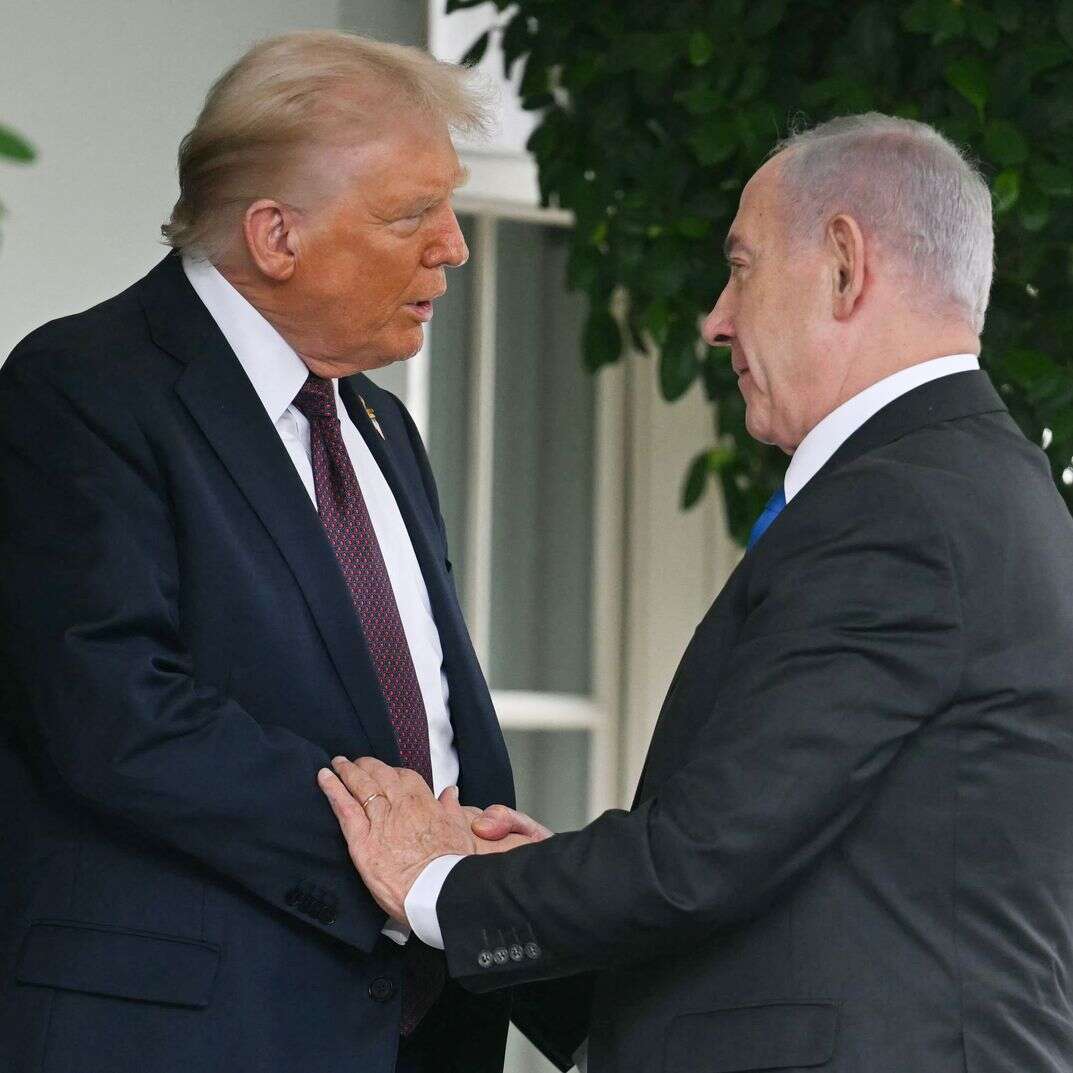 נשיא ארה"ב דונלד טראמפ מקבל את פני ראש הממשלה בנימין נתניהו בבית הלבן, היום | AFP