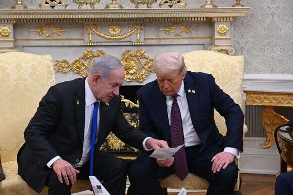 ראש הממשלה בנימין נתניהו ונשיא ארה"ב דונלד טראמפ בפגישתם בבית הלבן | אבי אוחיון/ לע״מ