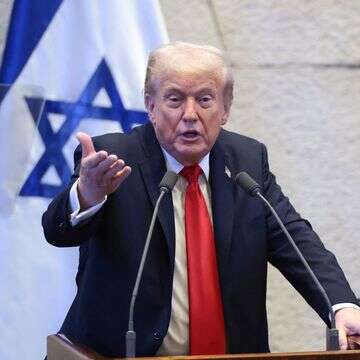 נשיא ארה"ב דונלד טראמפ נואם בפני הכנסת | AFP