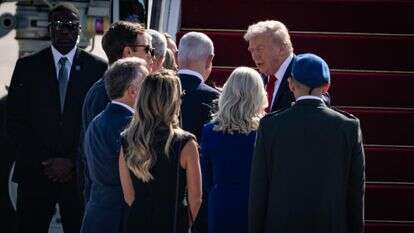 מקבלים את נשיא ארצות הברית, דונלד טראמפ, עם נחיתתו בארץ | חיים גולדברג, פלאש 90