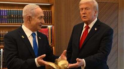 ראש הממשלה בנימין נתניהו נועד כעת בלשכתו בכנסת עם נשיא ארה״ב דונלד טראמפ | אבי חיון // לע"מ