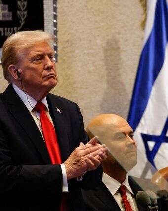 נשיא ארה"ב דונלד טראמפ נואם בכנסת | איי.אף.פי