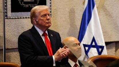 נשיא ארה"ב דונלד טראמפ נואם בכנסת | איי.אף.פי