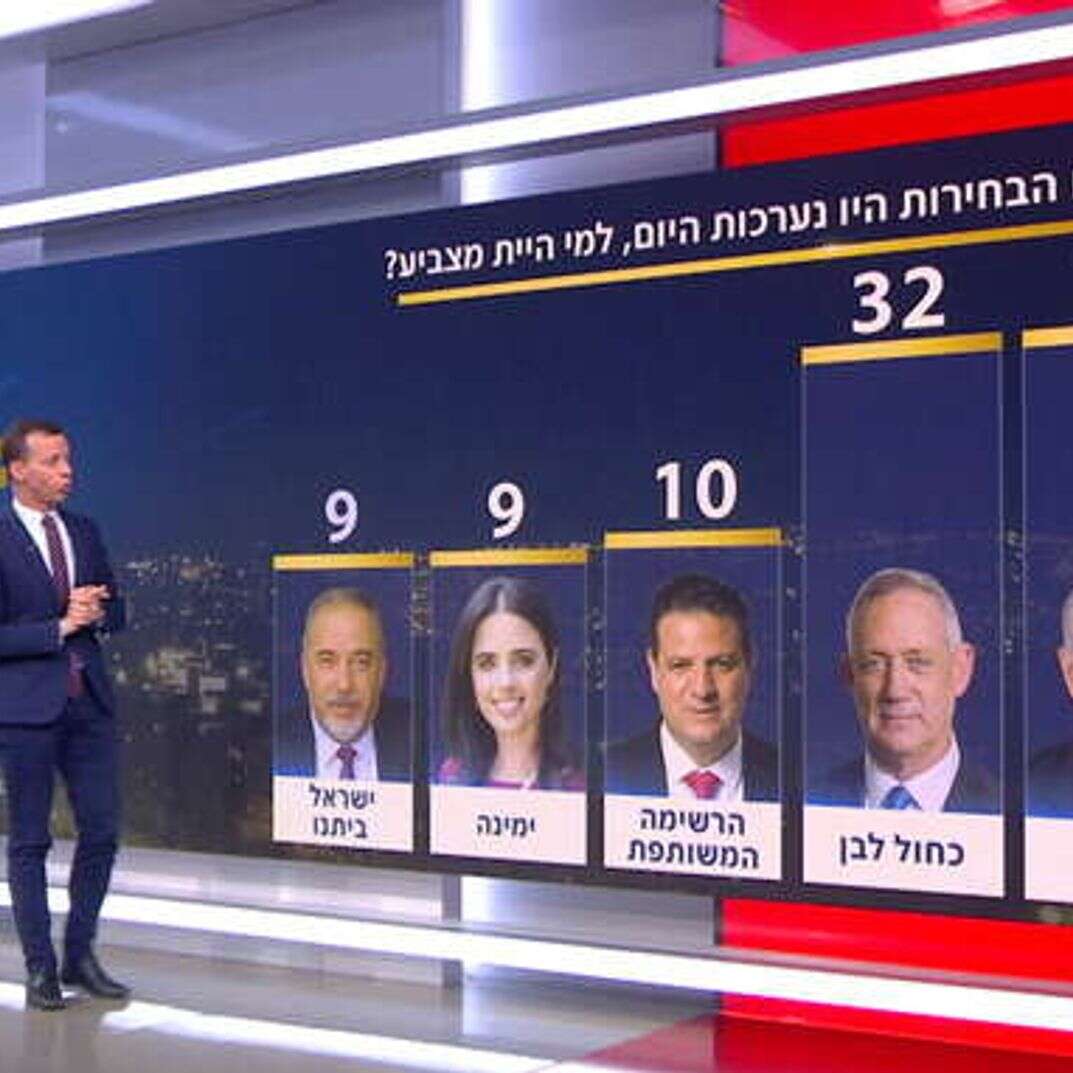 עמית סגל מציג סקר לפני בחירות מרץ 2020 | צילום מסך חדשות 12
