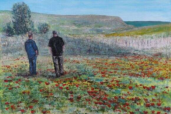 מחקרים עדכניים מראים כי למידה שיתופית מפתחת יכולות חשיבה גבוהות יותר | איור: עליזה דיין, אב ובנו, שמן על בד, 2025 מחקרים עדכניים מראים כי למידה שיתופית מפתחת יכולות חשיבה גבוהות יותר | איור: עליזה דיין, אב ובנו, שמן על בד, 2025