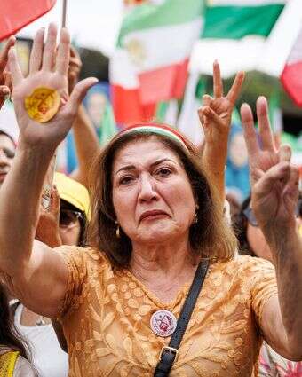 מפגינה איראנית נגד המשטר בבריסל | AFP