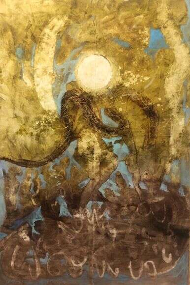 בועז רונן, אדם וחיה, שמן על פשתן, 2017