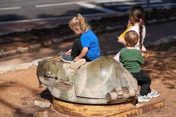 ילדים בקיבוץ מלכיה, בשבוע שעבר | אייל מרגולין, ג'יני