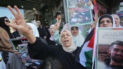 הפגנת תמיכה באסירים פלסטינים בשכם, בחודש ספטמבר | נאסר אשתייה, פלאש 90