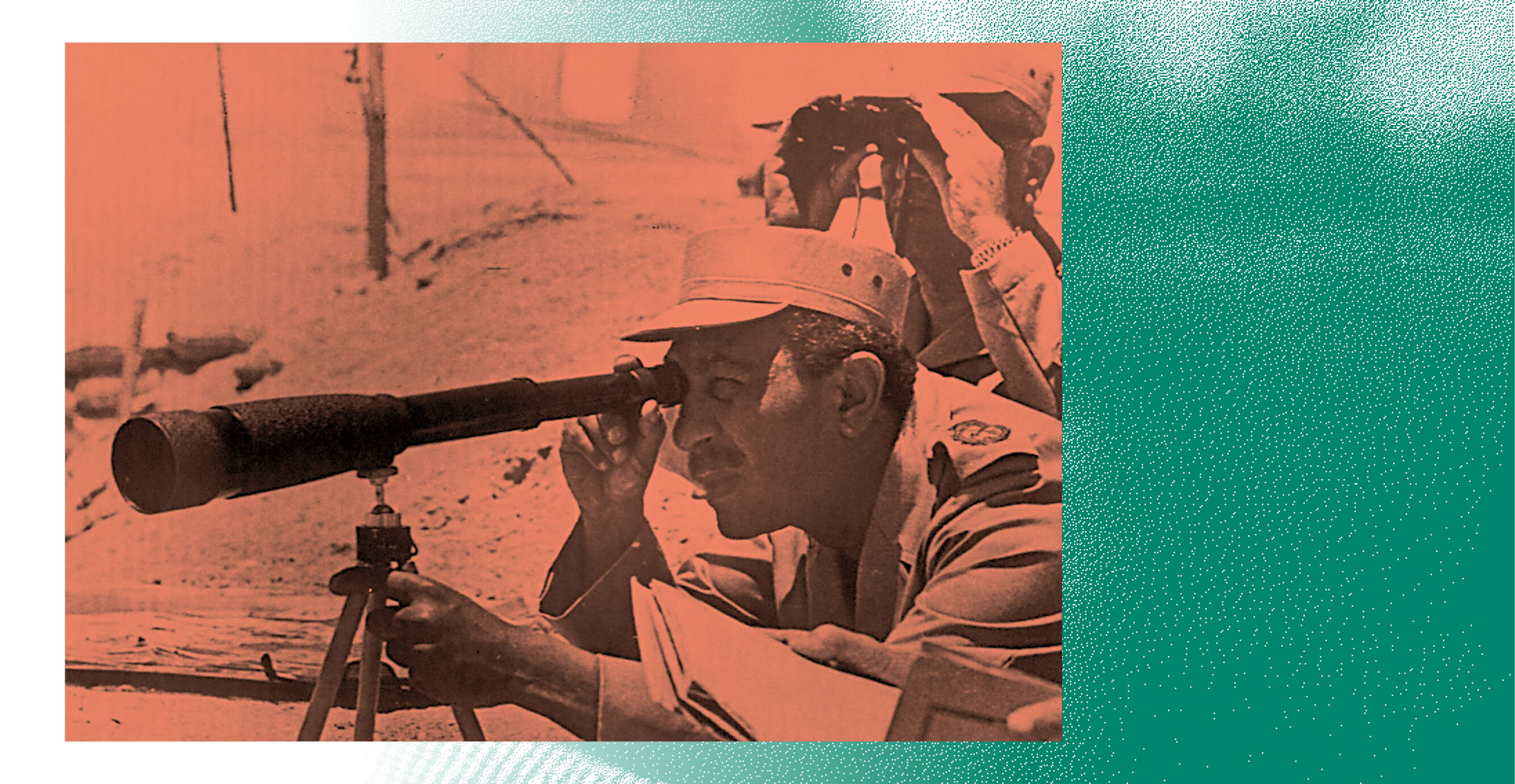 "סאדאת אמר 'שמעתי אתכם', הוציא מהמטכ"ל את הקצינים שמתנגדים, ושם קצינים שתומכים". סאדאת במערב תעלת סואץ, צופה בכוחות המצריים במזרחה, 1973 | גטי אימג'ס "סאדאת אמר 'שמעתי אתכם', הוציא מהמטכ"ל את הקצינים שמתנגדים, ושם קצינים שתומכים". סאדאת במערב תעלת סואץ, צופה בכוחות המצריים במזרחה, 1973 | גטי אימג'ס