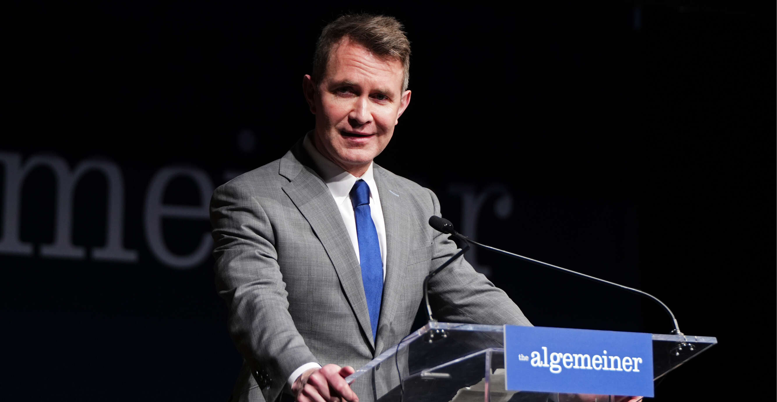 בנאום בכנס העיתון אלגמיינר בניו־יורק | גטי אימג'ס בנאום בכנס העיתון אלגמיינר בניו־יורק | גטי אימג'ס