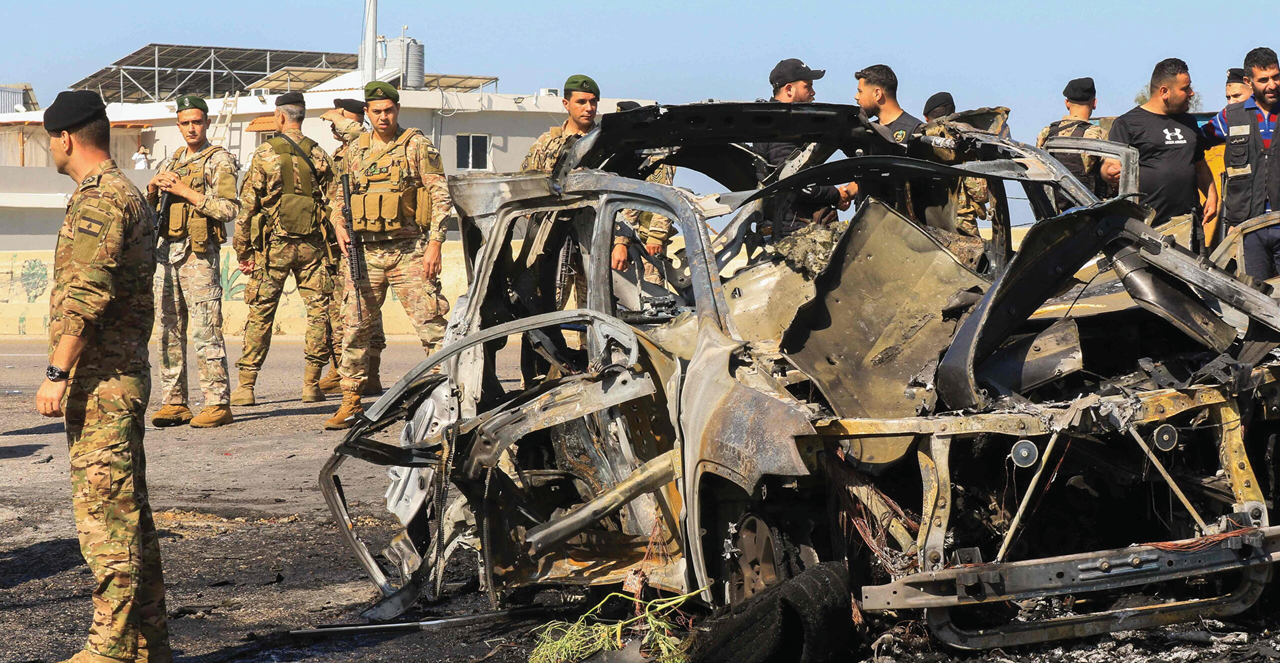 חיילי צבא לבנון בזירת חיסול של פעיל חיזבאללה | AFP חיילי צבא לבנון בזירת חיסול של פעיל חיזבאללה | AFP