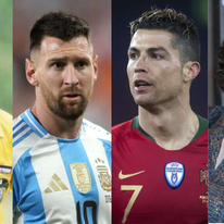 מימין לשמאל: דייגו מראדונה, כריסטיאנו רונאלדו, ליונל מסי ופלה | AFP, AP, גטי אימג'ס מימין לשמאל: דייגו מראדונה, כריסטיאנו רונאלדו, ליונל מסי ופלה | AFP, AP, גטי אימג'ס